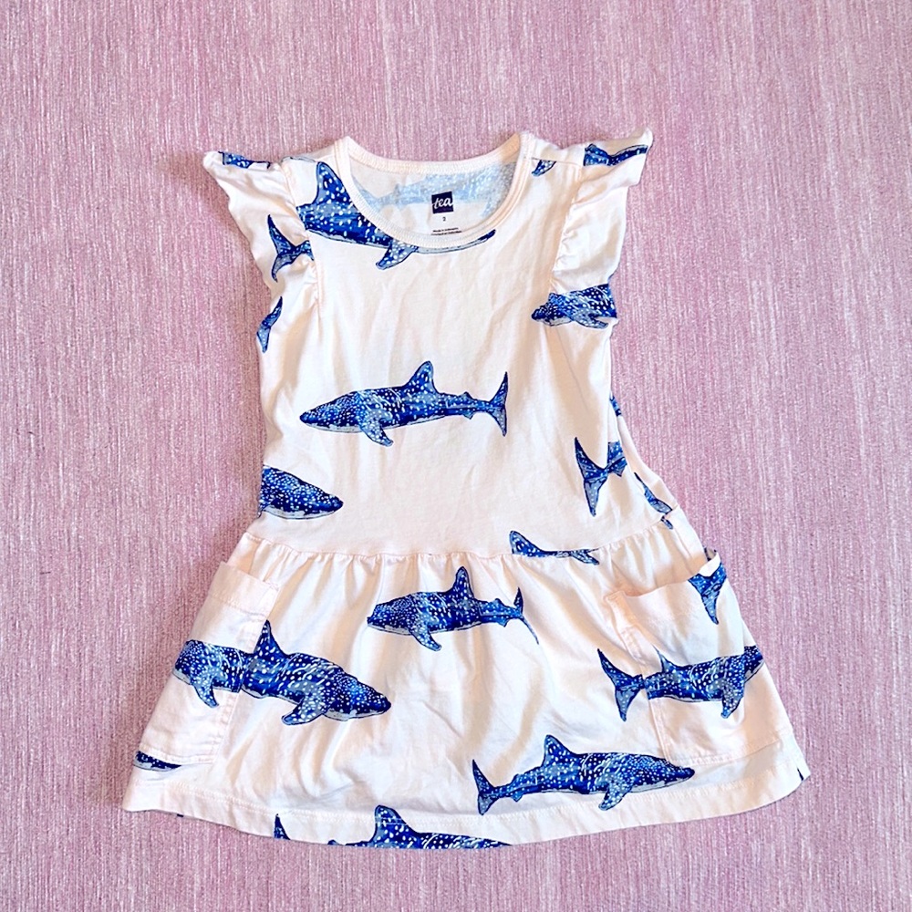 TEA collection girls 2T whale shark dress
